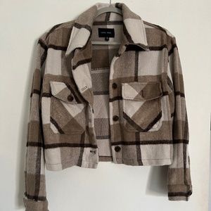 Cropped Flannel Jacket